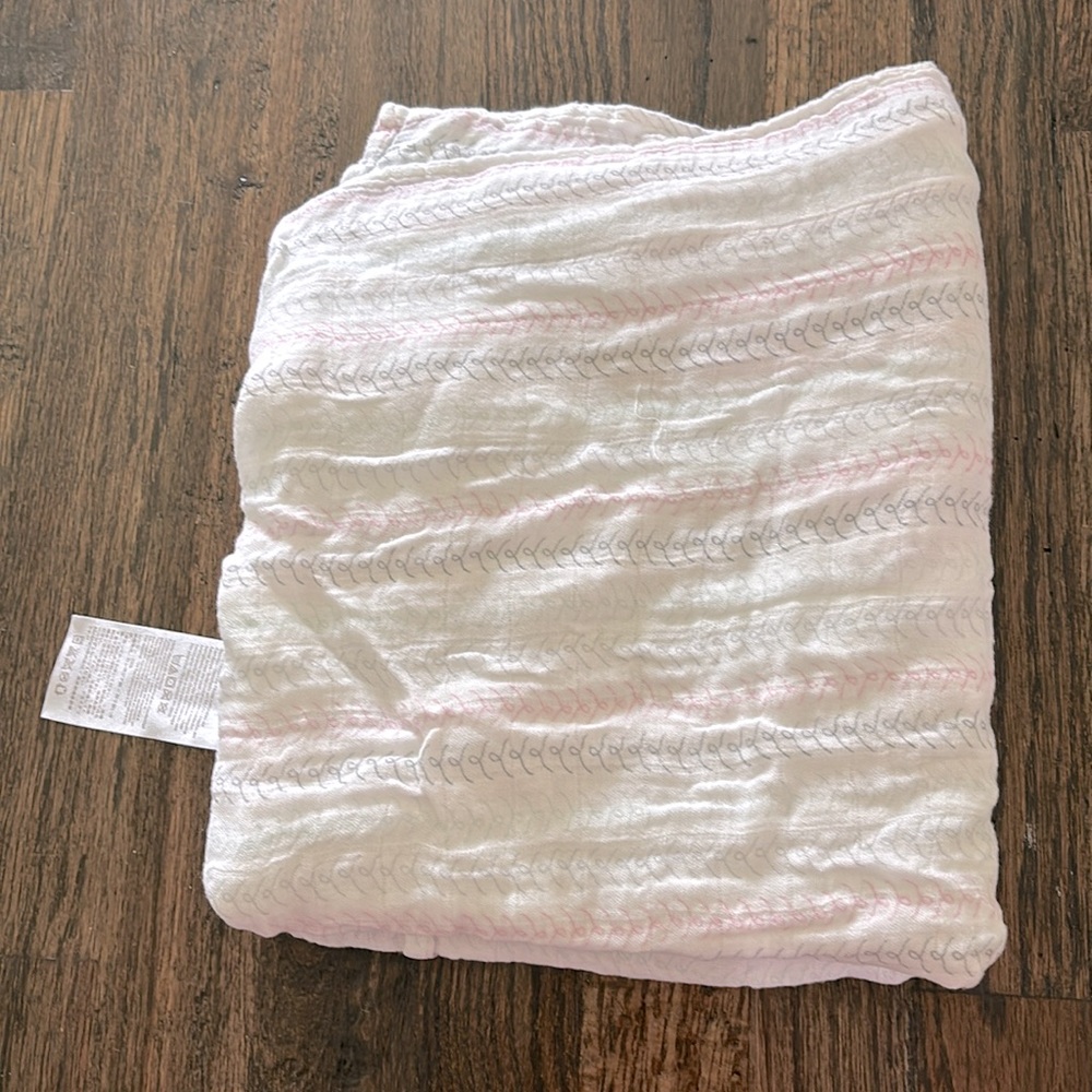 Aden + Anais Pink, Gray & Mint Green Print Bamboo Swaddle Blanket